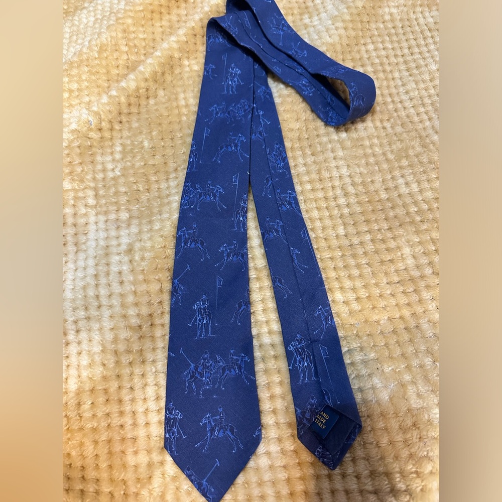 Polo Ralph lauren 48% linen 42% silk tie Horse